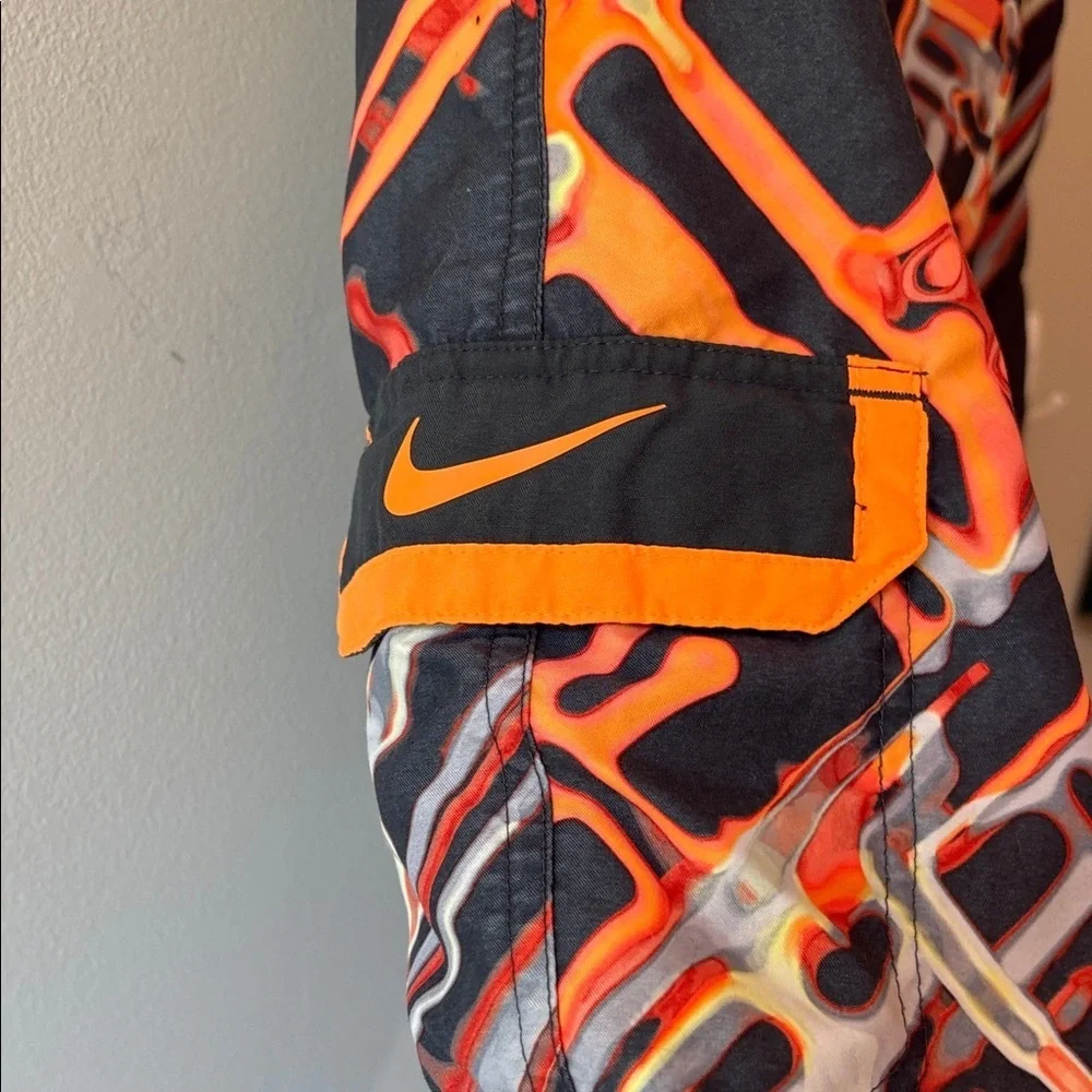 Nike Black and Orange Graphic Swim Trunks Size L - Picture 5 of 6